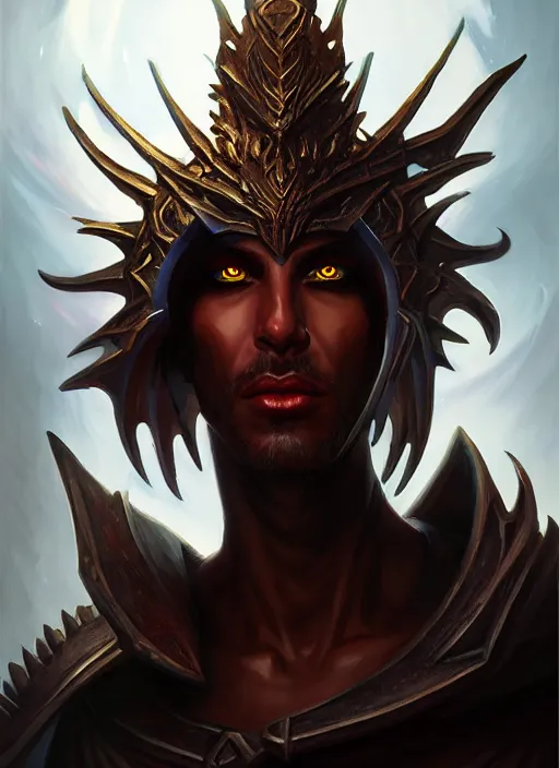 Image similar to a _ fantasy _ style _ portrait _ painting _ of cyric prince of lies, the dark sun, mischievous, deception, wicked, oil _ painting _ unreal _ 5 _ daz. _ rpg _ portrait _ extremely _ detailed _ artgerm _ greg _ rutkowski _ greg