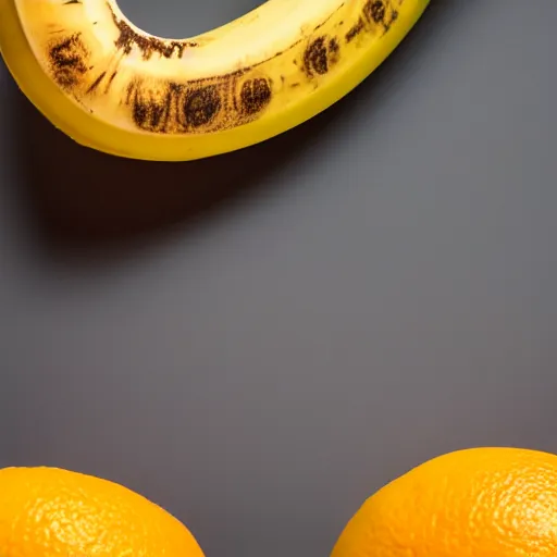 Image similar to A ultra high resolution studio photo of a banana, studio lighting, orange background, 8k.