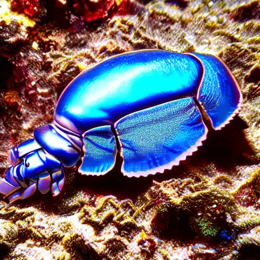 Image similar to iridescent metallic giant isopod