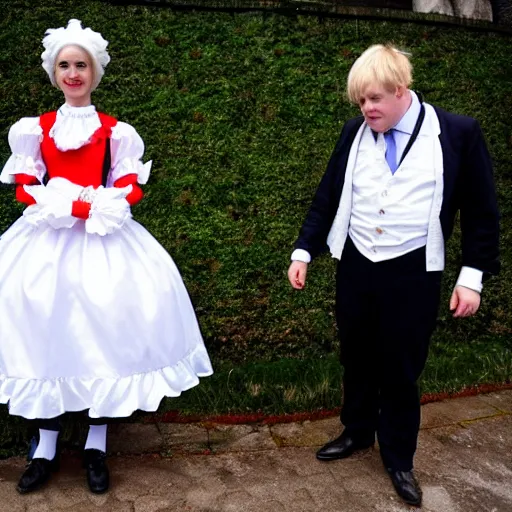 Image similar to a maid costume worn by boris johnson