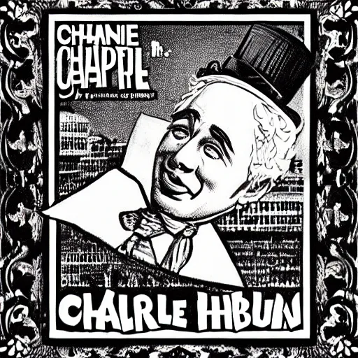 Image similar to “ charlie chaplin in the style of robert crumb”