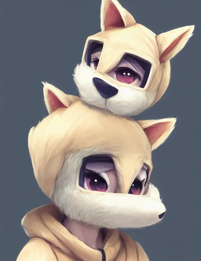 Image similar to cute young anthropomorphic furry wearing a kigurumi | | cute - fine - face, pretty face, key visual, realistic shaded perfect face, fine details by stanley artgerm lau, wlop, rossdraws, james jean, andrei riabovitchev, marc simonetti, and sakimichan, trending on artstation