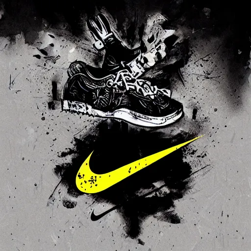 Image similar to nike campaign in the style of dorohedoro