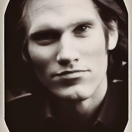 Image similar to A photograph portrait of Jerma985 with medium length wavy hair, a combover and wearing late 1970s popped collared menswear in the late 1970s, taken in the late 1970s, grainy, taken on a 1970s Polaroid Camera, realistic, hyperrealistic, very realistic, highly detailed, very detailed, extremely detailed, detailed, digital art, trending on artstation, front facing, front view, headshot and bodyshot, detailed face, very detailed face