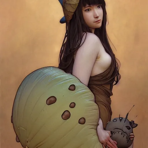 Prompt: portrait of a totoro woman, detailed, centered, digital painting, artstation, concept art, donato giancola, alphonse mucha, Joseph Christian Leyendecker, WLOP, Boris Vallejo, Breathtaking, 8k resolution, extremely detailed, beautiful, establishing shot, artistic, hyperrealistic, beautiful face, octane render