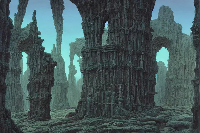 Prompt: intricate, 3 d, borehole, style by caspar david friedrich and wayne barlowe and ted nasmith.