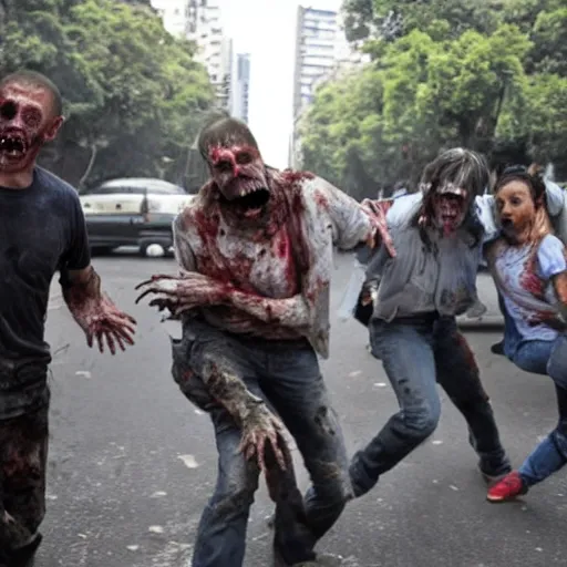 Image similar to a zombie attack in Buenos Aires