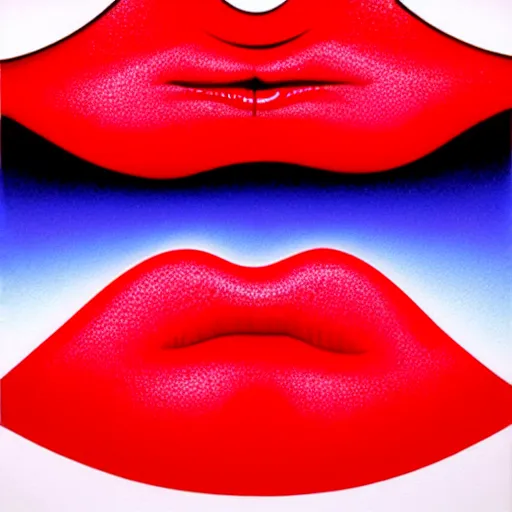 Image similar to sensual red lips by shusei nagaoka, kaws, david rudnick, airbrush on canvas, pastell colours, cell shaded, 8 k