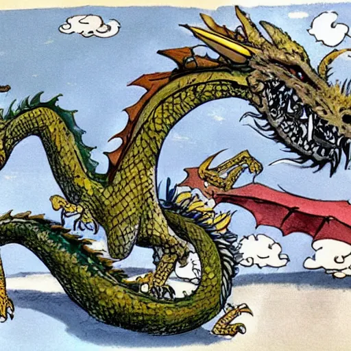 Image similar to dragon designs by quenten blake, bill waterson