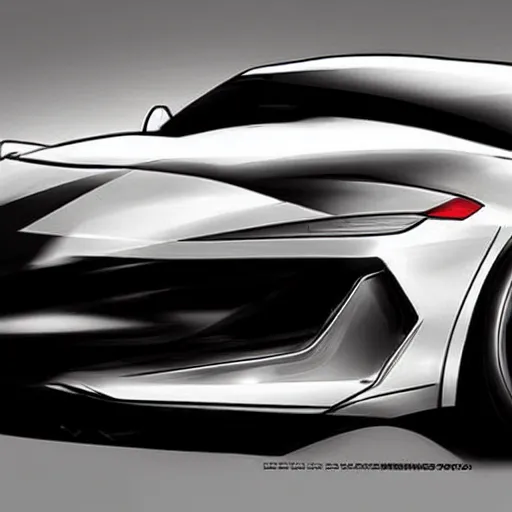 Prompt: concept for an american muscle car inspired by a toyota supra