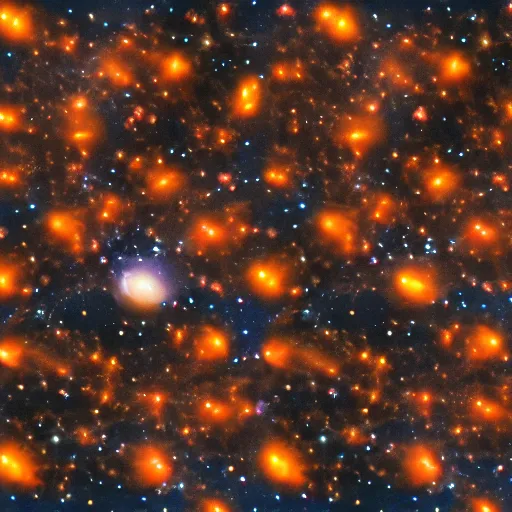 Image similar to army of balls with universes inside, hubble background, amazing, fire, 5 5 mm