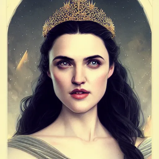 Prompt: beautiful & natural Katie McGrath as an Enlightenment-Era princess by Artgerm and Greg Rutkowski, intricate, elegant, highly detailed, digital painting, artstation, concept art, smooth, sharp focus, illustration