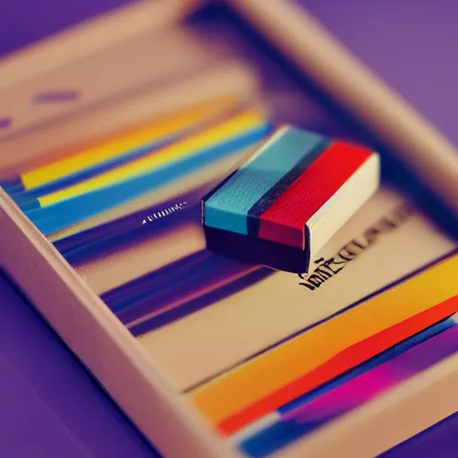 Prompt: elegant colorful matchbox, 3 d, octane render, by artgerm