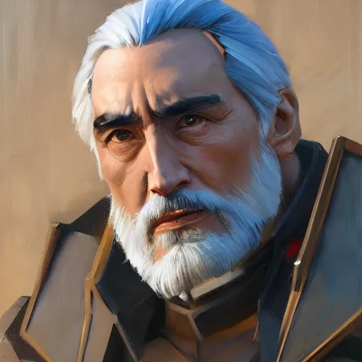 Image similar to greg manchess portrait painting of armored count dooku as overwatch character, medium shot, asymmetrical, profile picture, organic painting, sunny day, matte painting, bold shapes, hard edges, street art, trending on artstation, by huang guangjian and gil elvgren and sachin teng