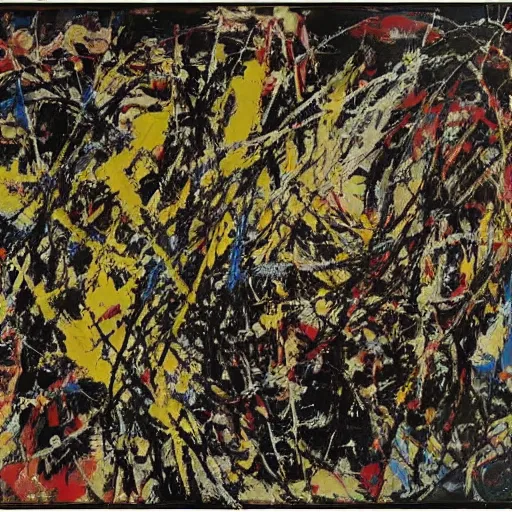 Image similar to a abstract painting quarrel lovers by jackson pollock