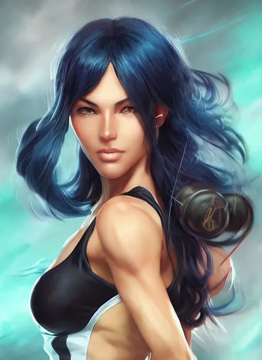 Image similar to beautiful portrait of a gorgeous personal trainer who looks like Nico Robin , character design by Ross Tran, artgerm detailed, soft lighting