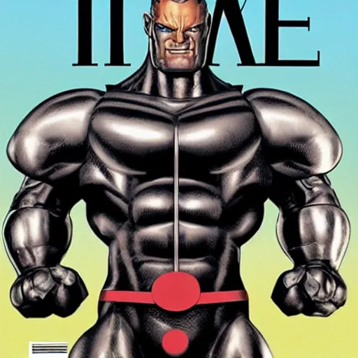 Image similar to Time Magazine cover of Colossus from Xmen