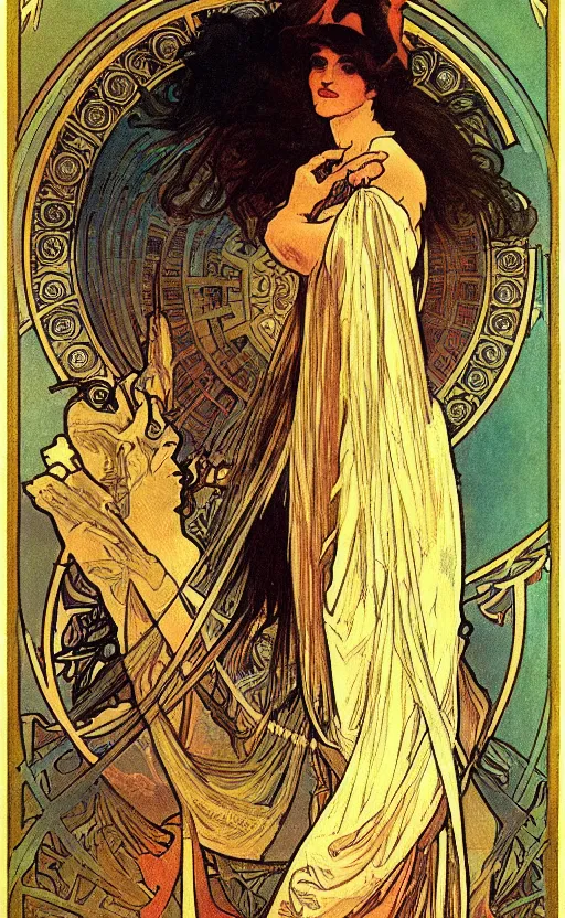 Image similar to the magician, major arcana, tarot, concept art, smooth, sharp focus, illustration, art by alphonse mucha