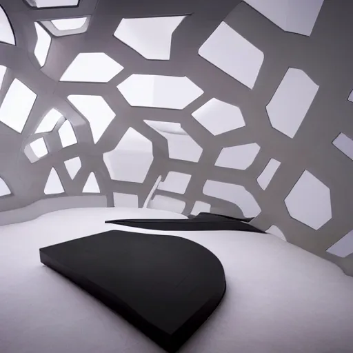 Image similar to room designed by zaha hadid