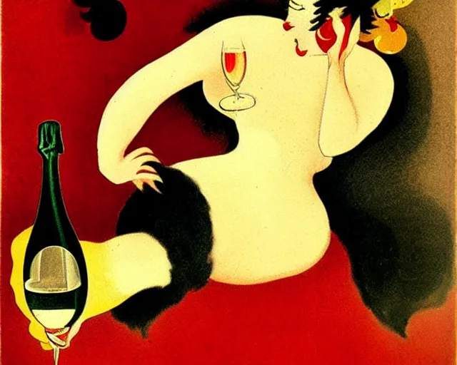 Image similar to vintage, champagne. french, realistic, cheerful, art work by leonetto cappiello, 1 9 0 2