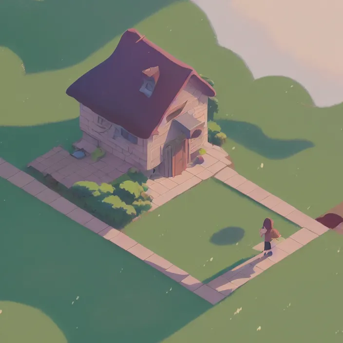 Image similar to isometric tile, a lovely cottage, plain background, cory loftis, james gilleard, atey ghailan, makoto shinkai, goro fujita, studio ghibli, exquisite lighting, clear focus, very coherent, soft painting