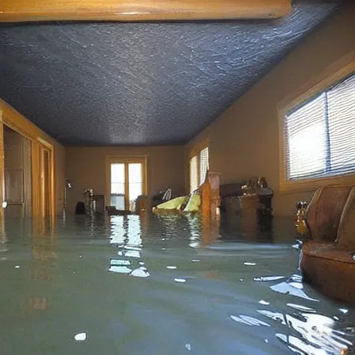 Image similar to a inndoors waterpar. the ceiling is flooded. craiglist photo.