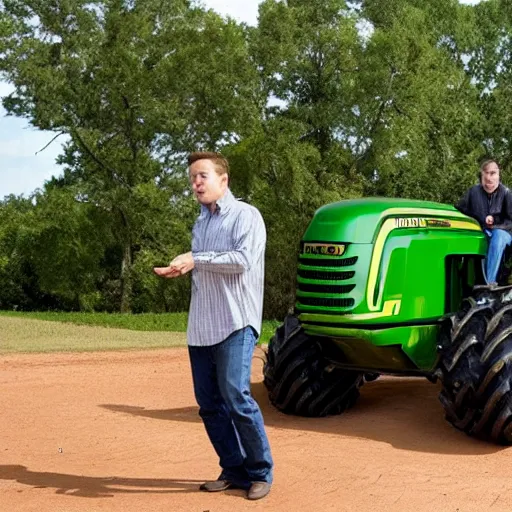 Prompt: elon musk in a john deere