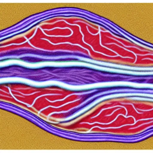 Image similar to detailed realistic illustration of a neuromuscular junction