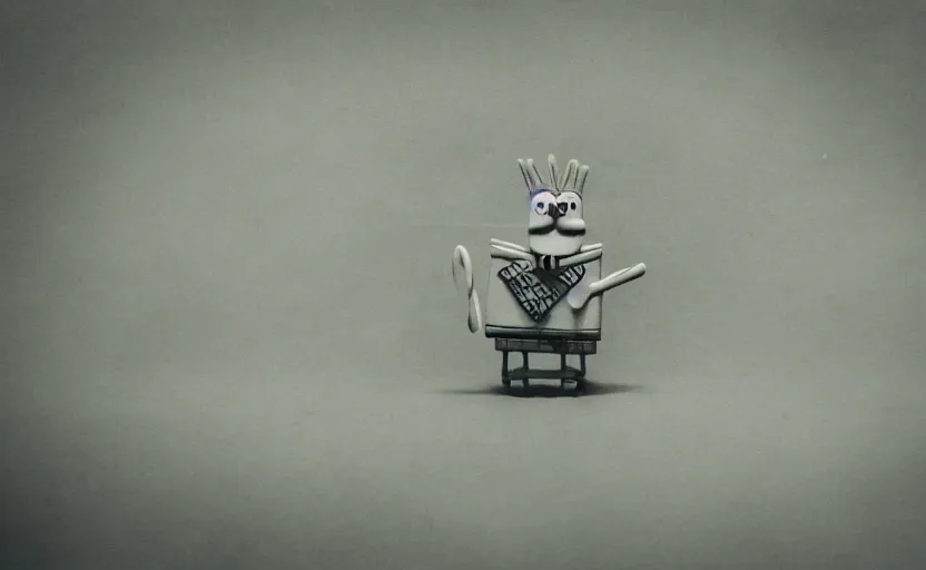 Image similar to SpongeBob, bikini bottom, photo quality, trending on art station, blur, unfocus, monochrome, 35mm