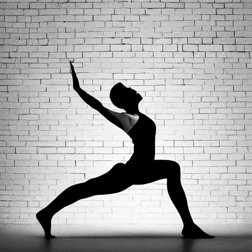 Prompt: black and white corporate logo female silhouette yoga pose