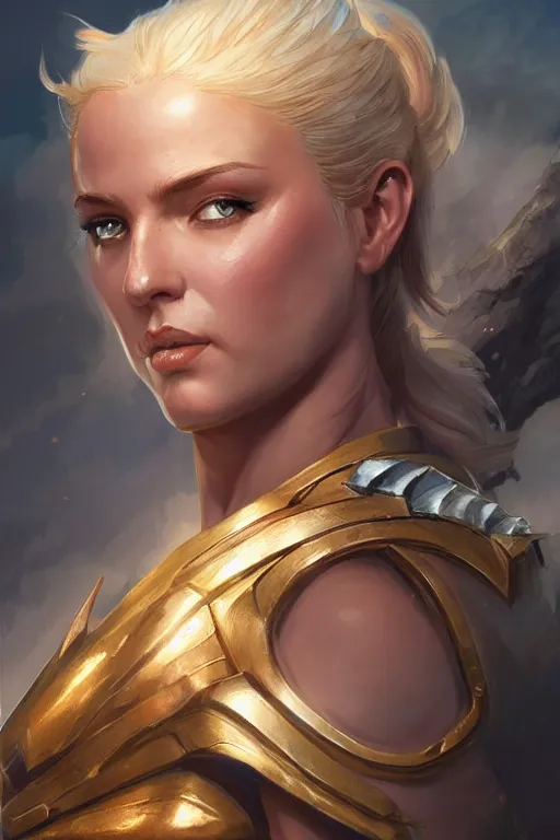 Image similar to amazon valkyrie athena, d & d, fantasy, portrait, highly detailed, headshot, digital painting, trending on artstation, concept art, sharp focus, illustration, art by artgerm and greg rutkowski and magali villeneuve