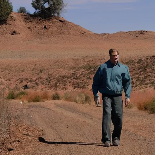 Image similar to Live Action Still of Jerma in Breaking Bad, real life, hyperrealistic, ultra realistic, realistic, highly detailed, epic, HD quality, 8k resolution, body and headshot, film still