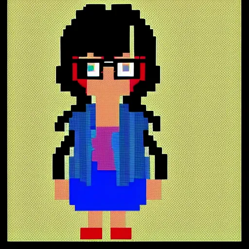 Image similar to Pixel art of Tina Belcher from Bob's Burgers