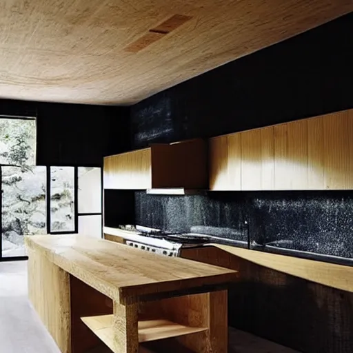 Prompt: “extravagant luxury modern kitchen, interior design, natural materials, modern rustic, by Tadao Ando and Koichi Takada and Hasimoto Yukio”