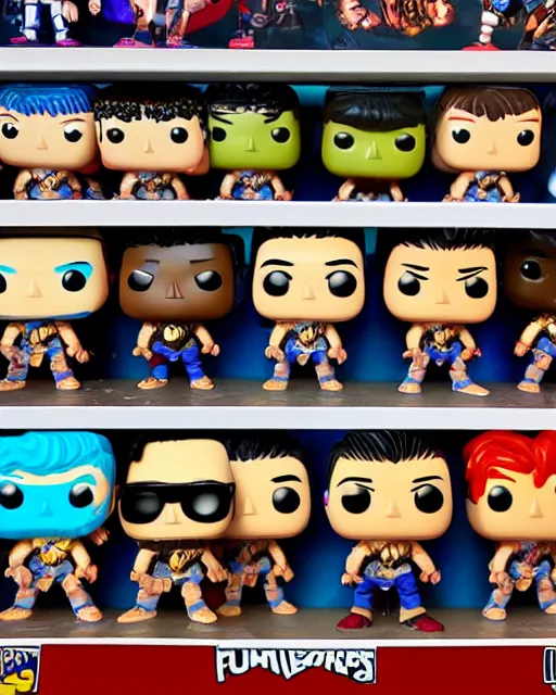 Image similar to Wrestler Funko Pop. Photographic, photography