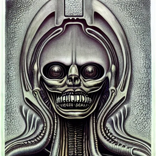 Image similar to Artwork by H. R Giger