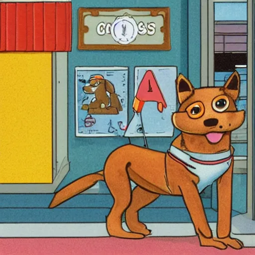 Image similar to a dog at the gym by richard scarry