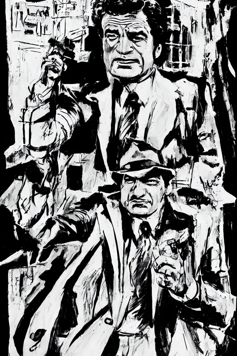 Prompt: An illustration of detective columbo by Jack Kirby, high quality, sharp detail