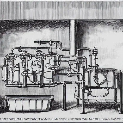 Image similar to highly detailed illustration of sanitary engineering