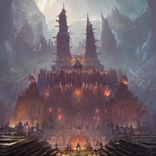 Prompt: fantasy epic temple inspired by Marc Simonetti