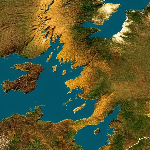 Image similar to satellite image of intense draught in the u. k., 8 k