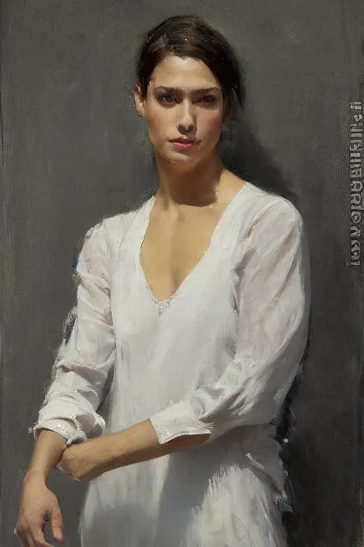 Image similar to Richard Schmid and Jeremy Lipking full length portrait painting of a young beautiful flamenco dancer