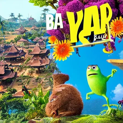 Image similar to a shot from upcoming pixar movie about Bali