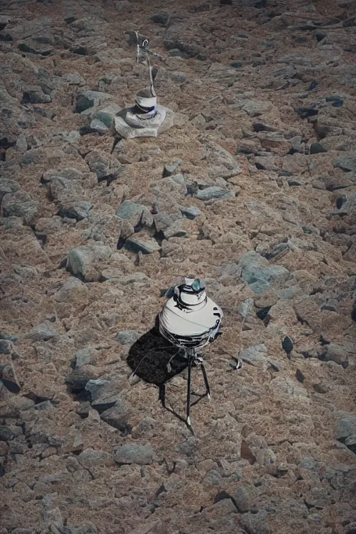 Prompt: vertigo, fear of heights, close up of a robot cat exploring a tall eco living towers in a barren, rocky desert, rocky mountains in background, dust swirling, diffuse lighting, strong imagery, highly detailed, illustration, highly detailed water colour 8 k, cinematic