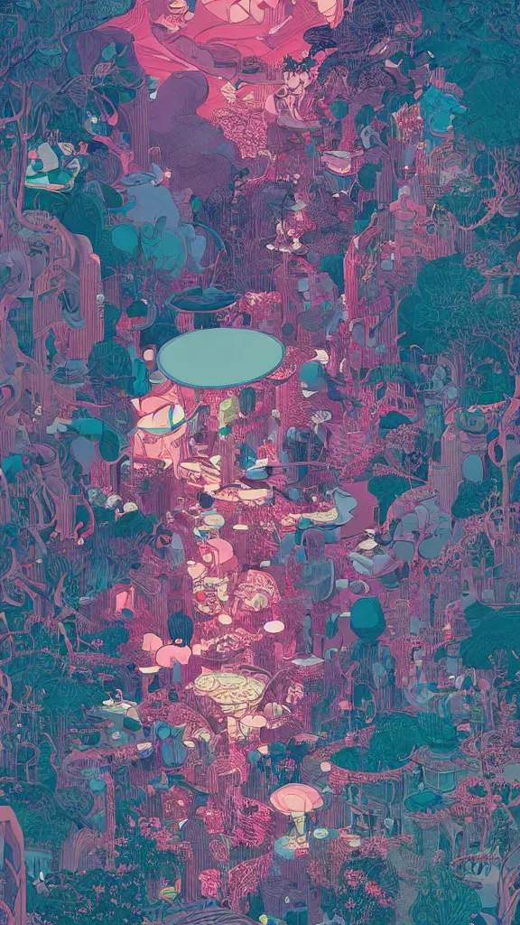 Image similar to Wonderland, Intricate ultradetailed illustration by Tomer Hanuka, by Victo Ngai, by Beeple