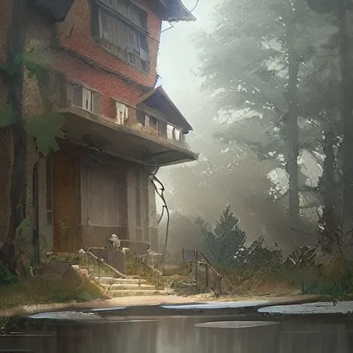 Image similar to 🌳🤖🏘️, Greg rutkowski, Trending artstation, cinematográfica, digital Art