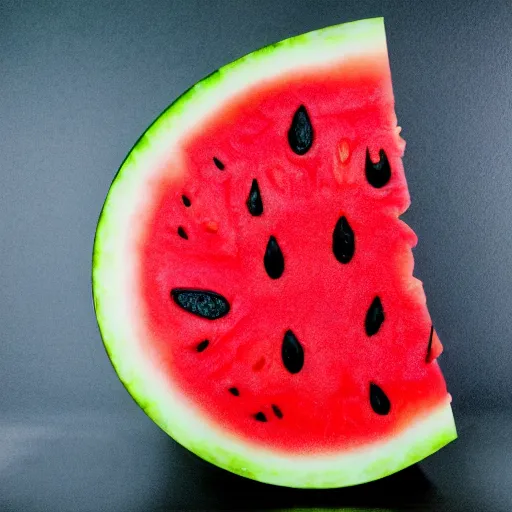 Image similar to a spooky photo of a watermelon with legs, professional photo, award winning, detailed, 8 k, watermelon