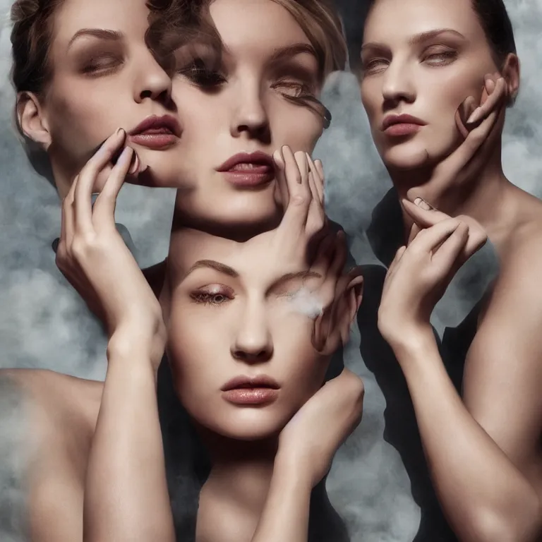 Image similar to portrait fragrance advertising campaign painted by michelangelo