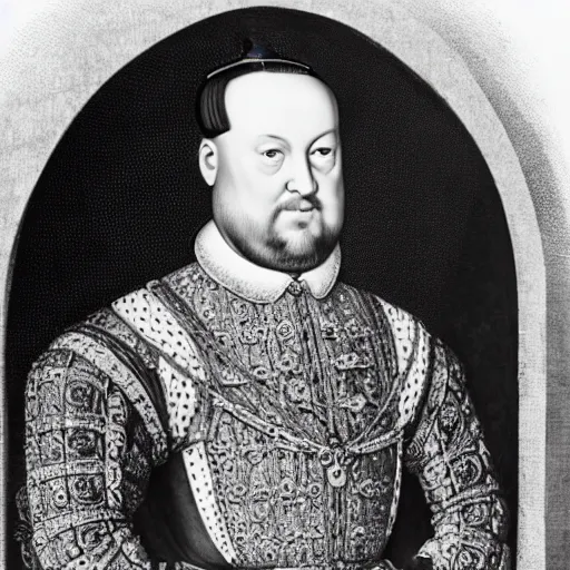 Prompt: modern photograph of henry viii