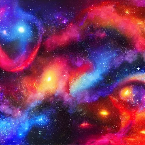 Prompt: galaxy of dragons, 4 k, colorful, realistic, beautiful, painting